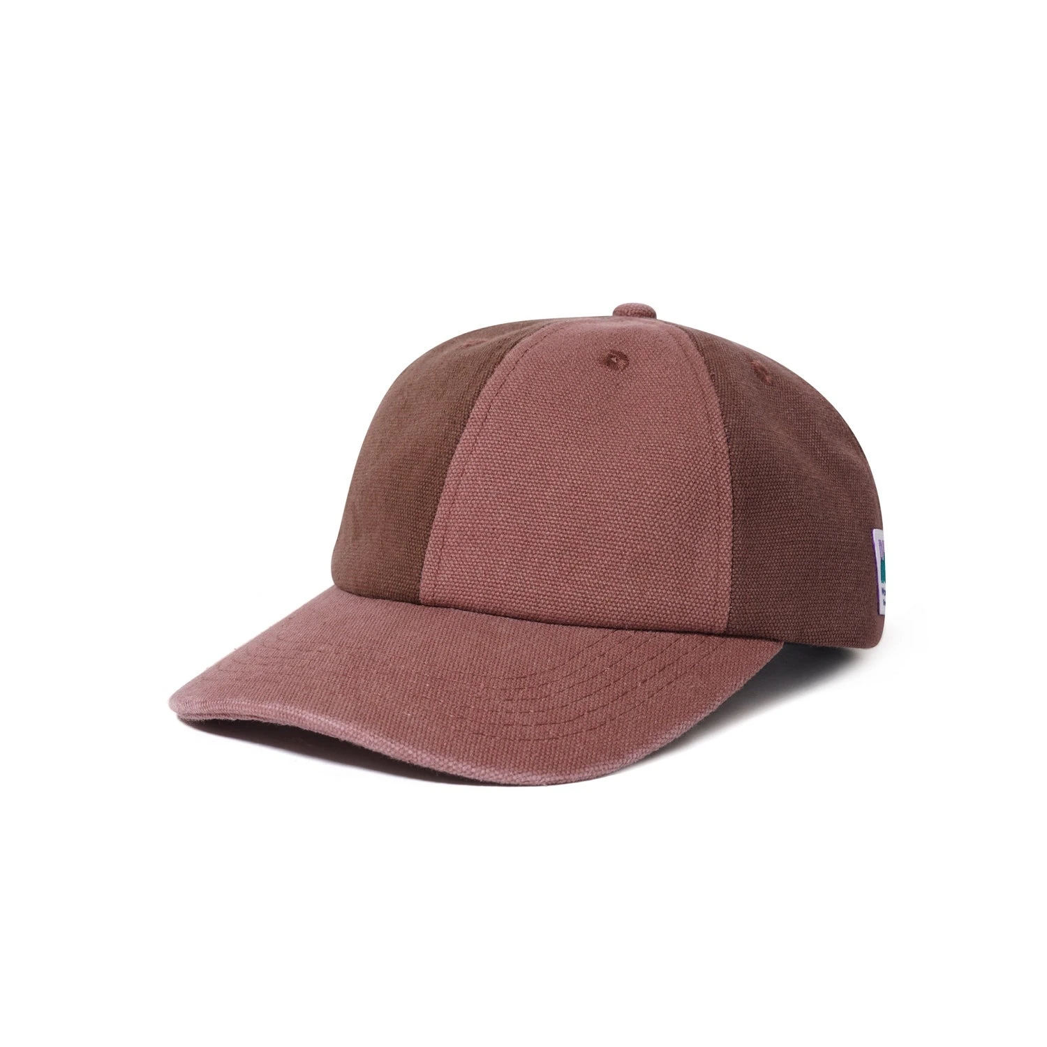 Canvas Patchwork 6 Panel Cap, Washed Burgundy 3 Canvas Patchwork 6 Panel Cap, Washed Burgundy