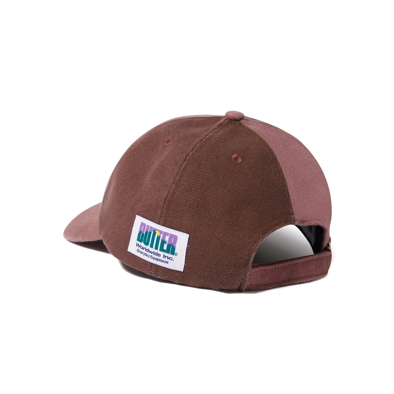 Canvas Patchwork 6 Panel Cap, Washed Burgundy 4 Canvas Patchwork 6 Panel Cap, Washed Burgundy - Image 2