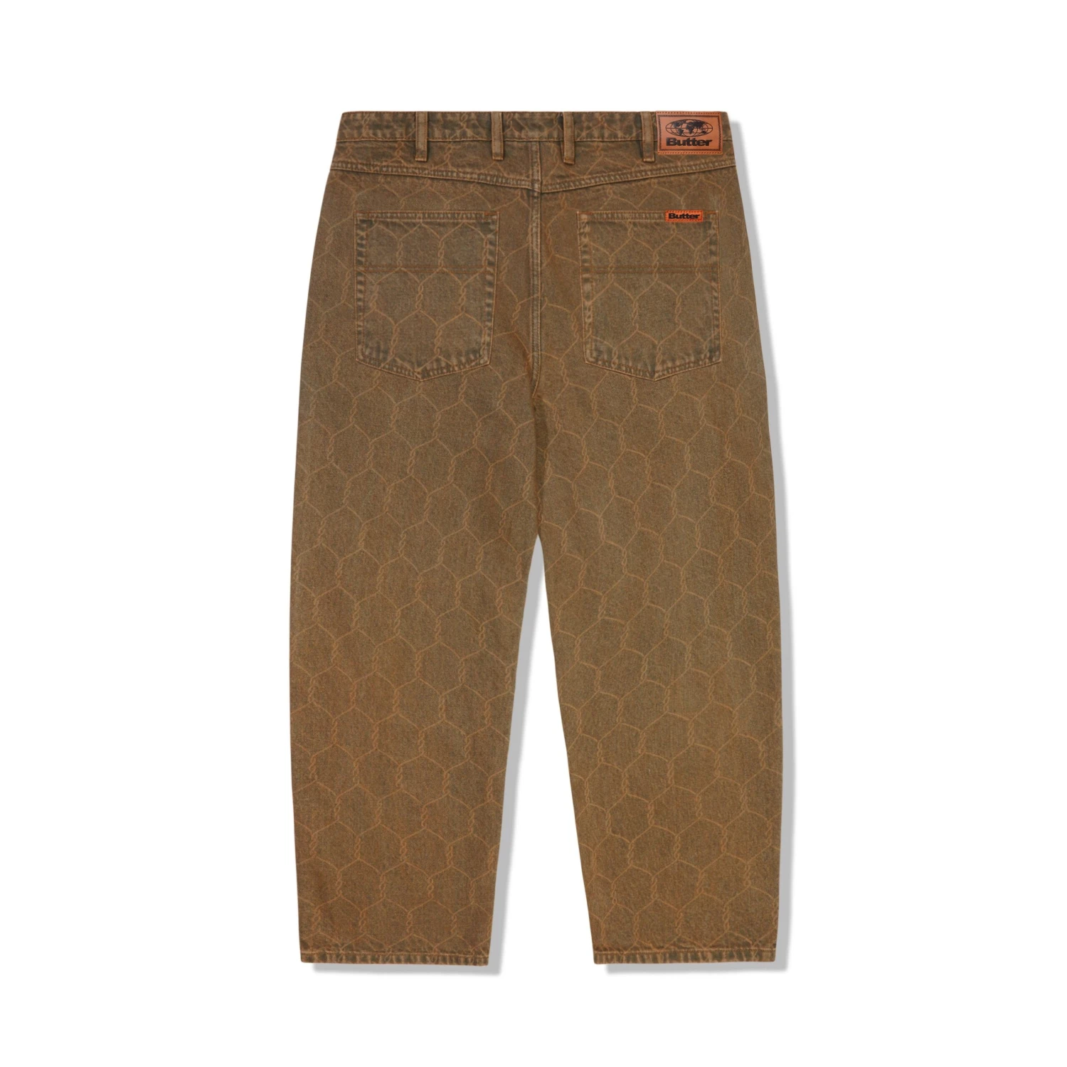 Chain Link Denim Jeans, Washed Brown 4 Chain Link Denim Jeans, Washed Brown - Image 2
