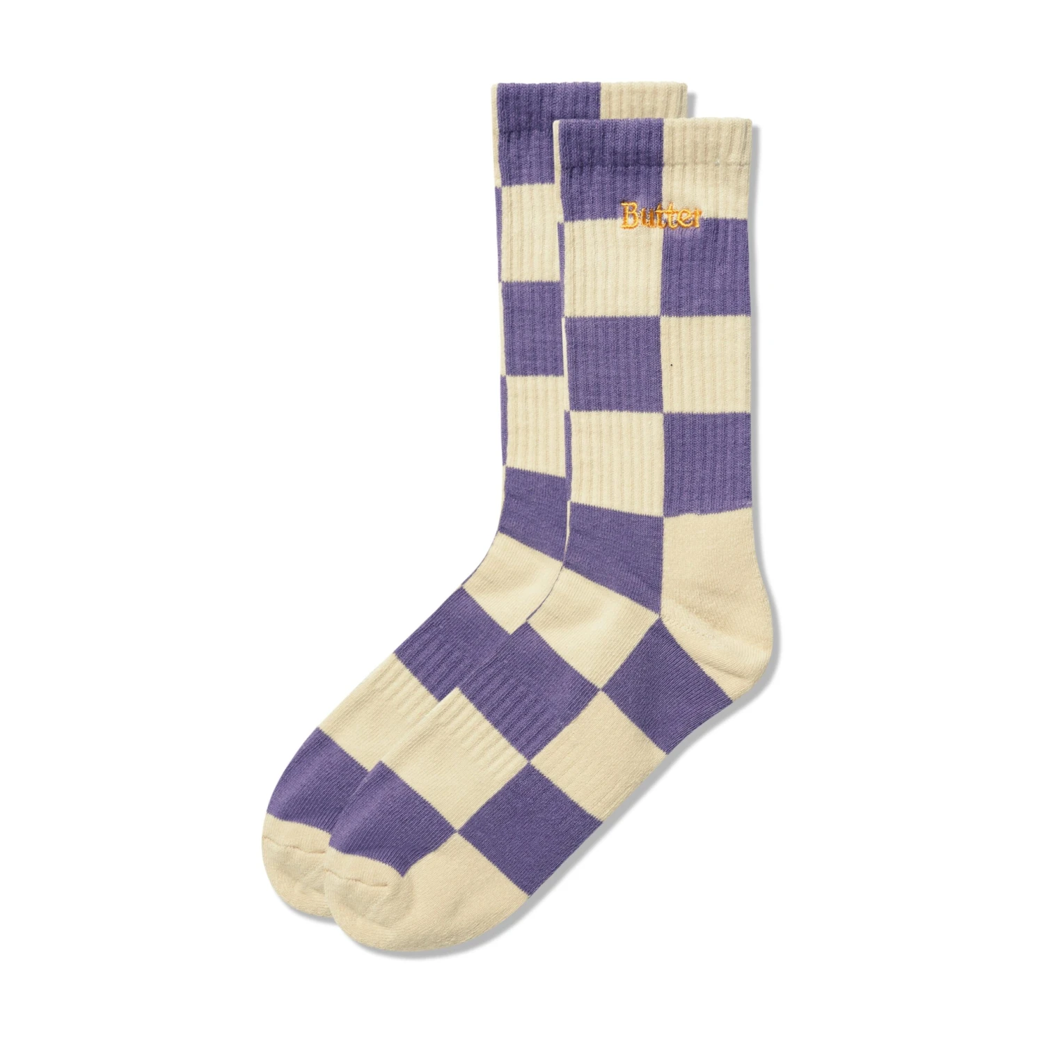 Checkered Socks, Eggplant / Tan 3 Checkered Socks, Eggplant / Tan