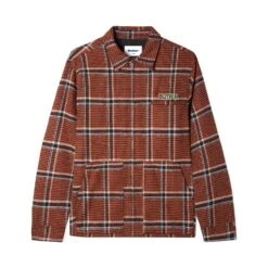 Dougie Plaid Overshirt, Rust / Black / White
