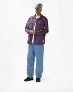 Washed Pocket L/S Shirt, Eggplant -Clothing General Store Q423 D1 ECOM 4059