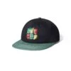 Scribble 6 Panel Cap, Black / Sage -Clothing General Store Scribble6PanelCapBlack Sage