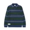 Stripe Knitted Shirt, Navy / Forest / Grey -Clothing General Store StripeKnittedShirtDusk Forest Rose1