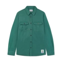 Washed Pocket L/S Shirt, Fern