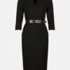 Karen Millen Petite Forever Belted Midi Pencil Dress