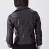 Karen Millen Petite Leather Shrunken Biker Jacket