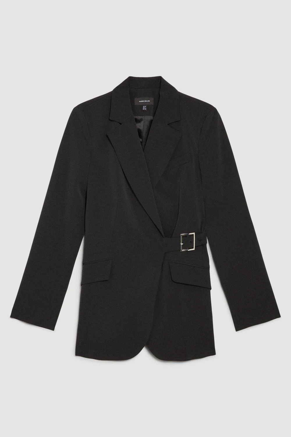 Karen Millen Signature Technical Stretch Tailored Buckle Wrap Jacket 5 Karen Millen Signature Technical Stretch Tailored Buckle Wrap Jacket - Image 3