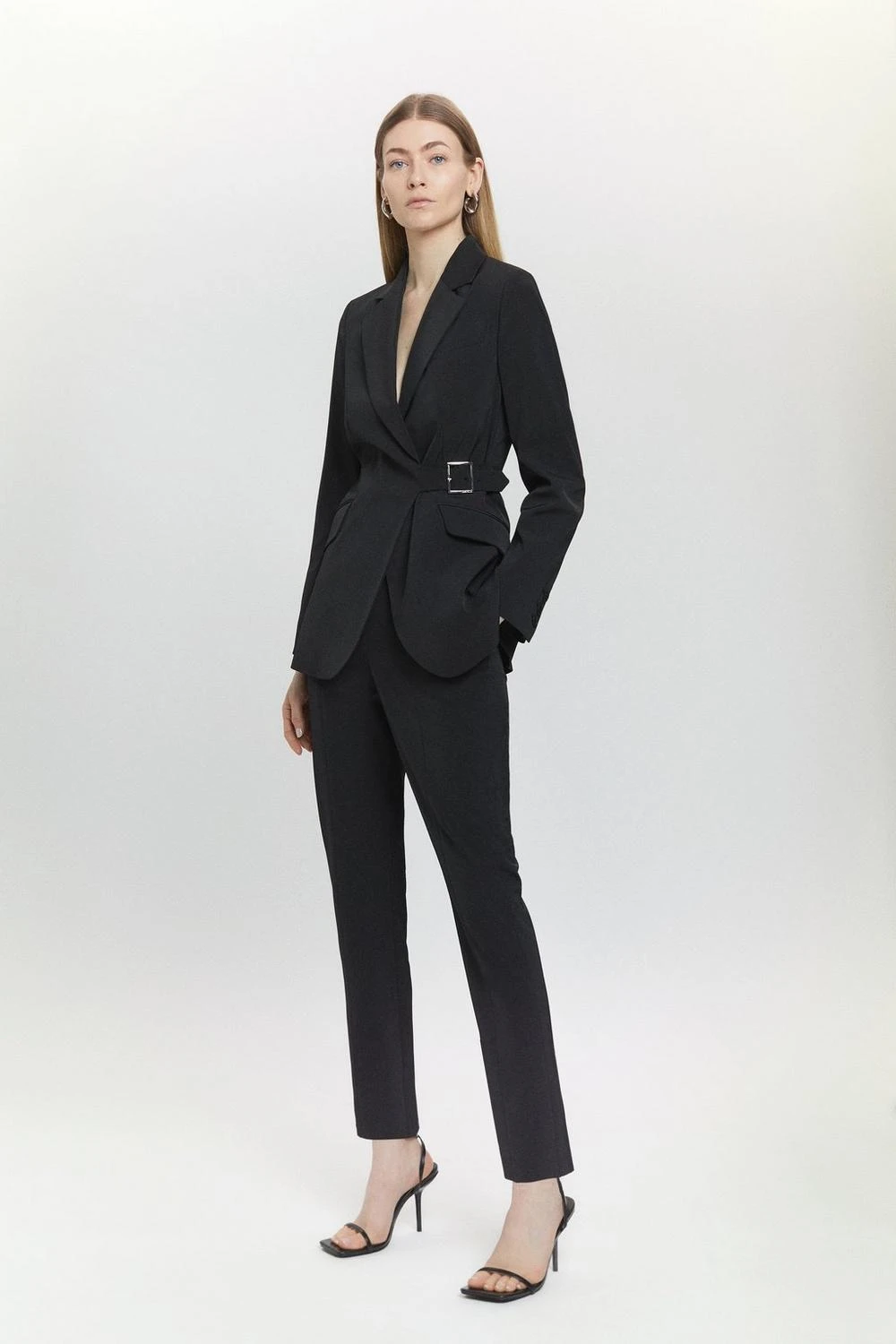 Karen Millen Signature Technical Stretch Tailored Buckle Wrap Jacket 6 Karen Millen Signature Technical Stretch Tailored Buckle Wrap Jacket - Image 4