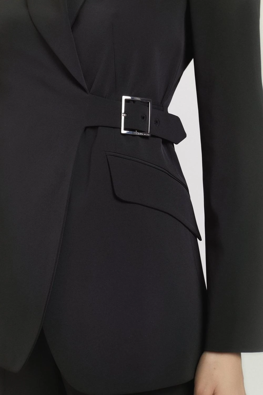 Karen Millen Signature Technical Stretch Tailored Buckle Wrap Jacket 7 Karen Millen Signature Technical Stretch Tailored Buckle Wrap Jacket - Image 5
