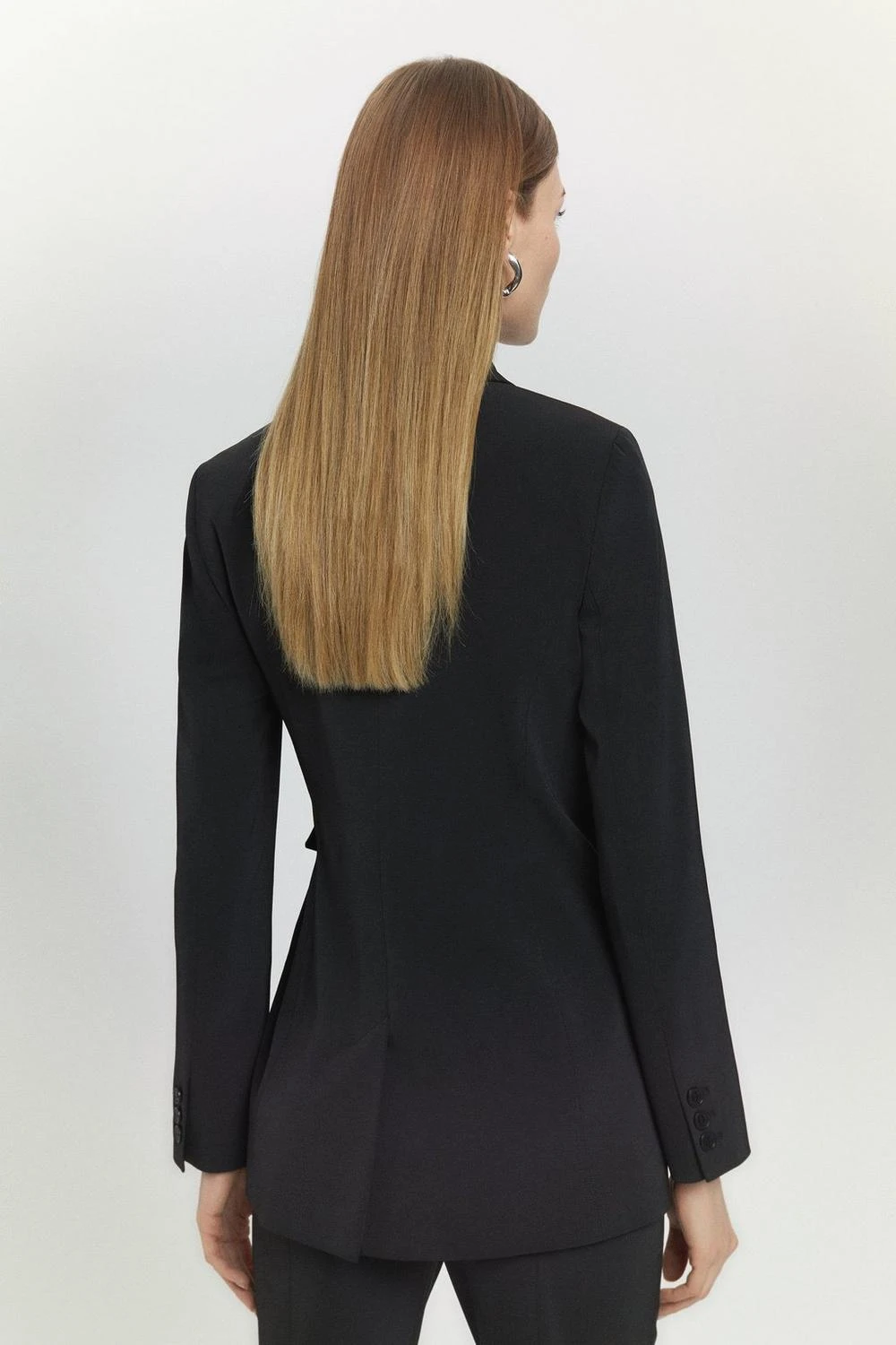 Karen Millen Signature Technical Stretch Tailored Buckle Wrap Jacket 3 Karen Millen Signature Technical Stretch Tailored Buckle Wrap Jacket