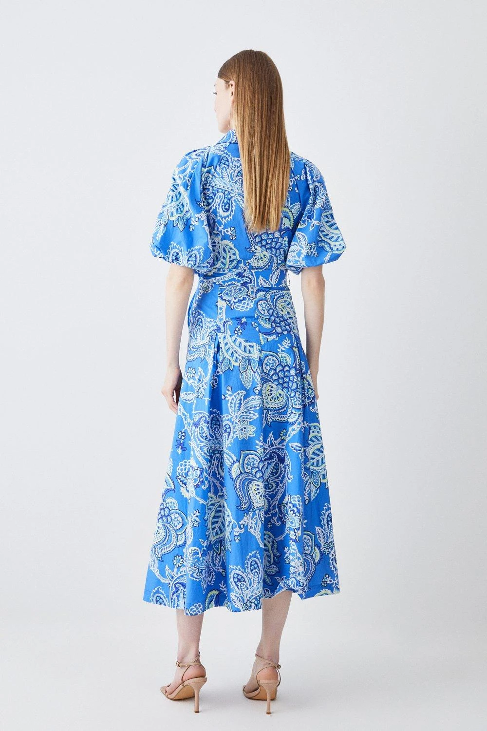 Karen Millen Batik Floral Cotton Panel Detail Midi Shirt Dress 7 Karen Millen Batik Floral Cotton Panel Detail Midi Shirt Dress - Image 5
