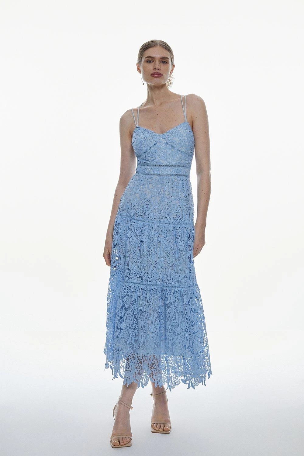 Karen Millen Chemical Lace Strappy Back Midi Dress 4 Karen Millen Chemical Lace Strappy Back Midi Dress - Image 2