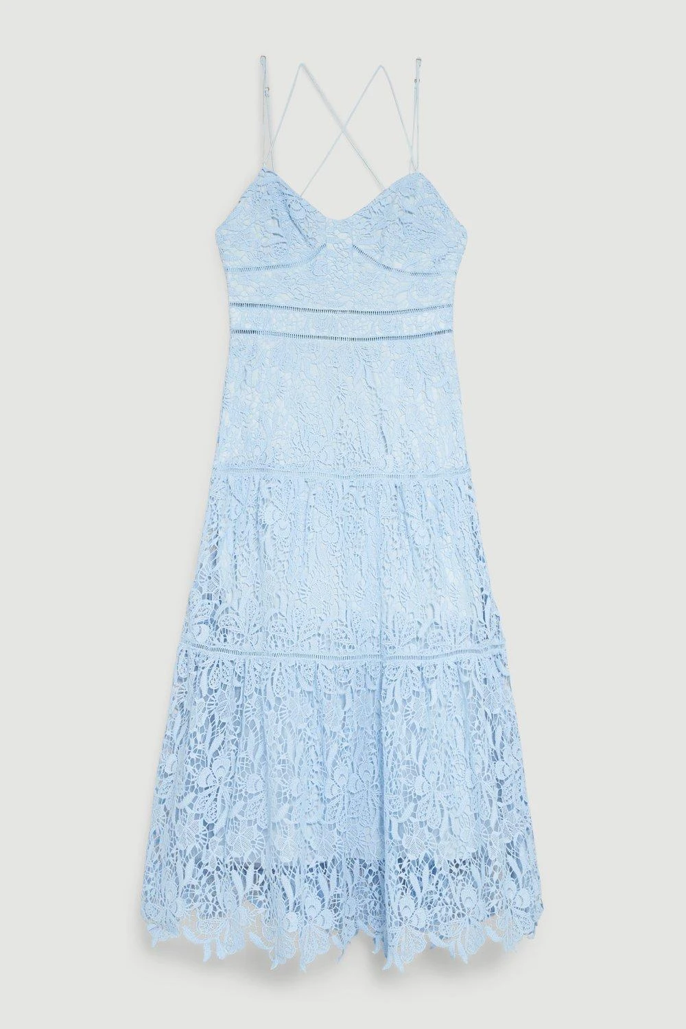 Karen Millen Chemical Lace Strappy Back Midi Dress 6 Karen Millen Chemical Lace Strappy Back Midi Dress - Image 4