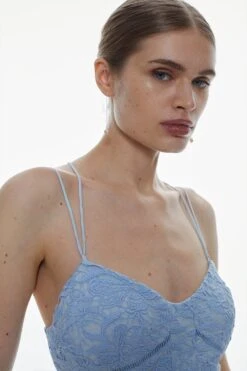 Karen Millen Chemical Lace Strappy Back Midi Dress 11 Karen Millen Chemical Lace Strappy Back Midi Dress -Clothing General Store blue chemical lace strappy back midi dress 4