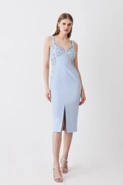 Karen Millen Embellished Stretch Woven Midi Dress