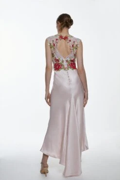 Karen Millen Guipure Lace Satin Maxi Dress