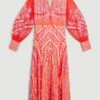 Karen Millen Ombre Sequin And Embroidered Maxi Dress