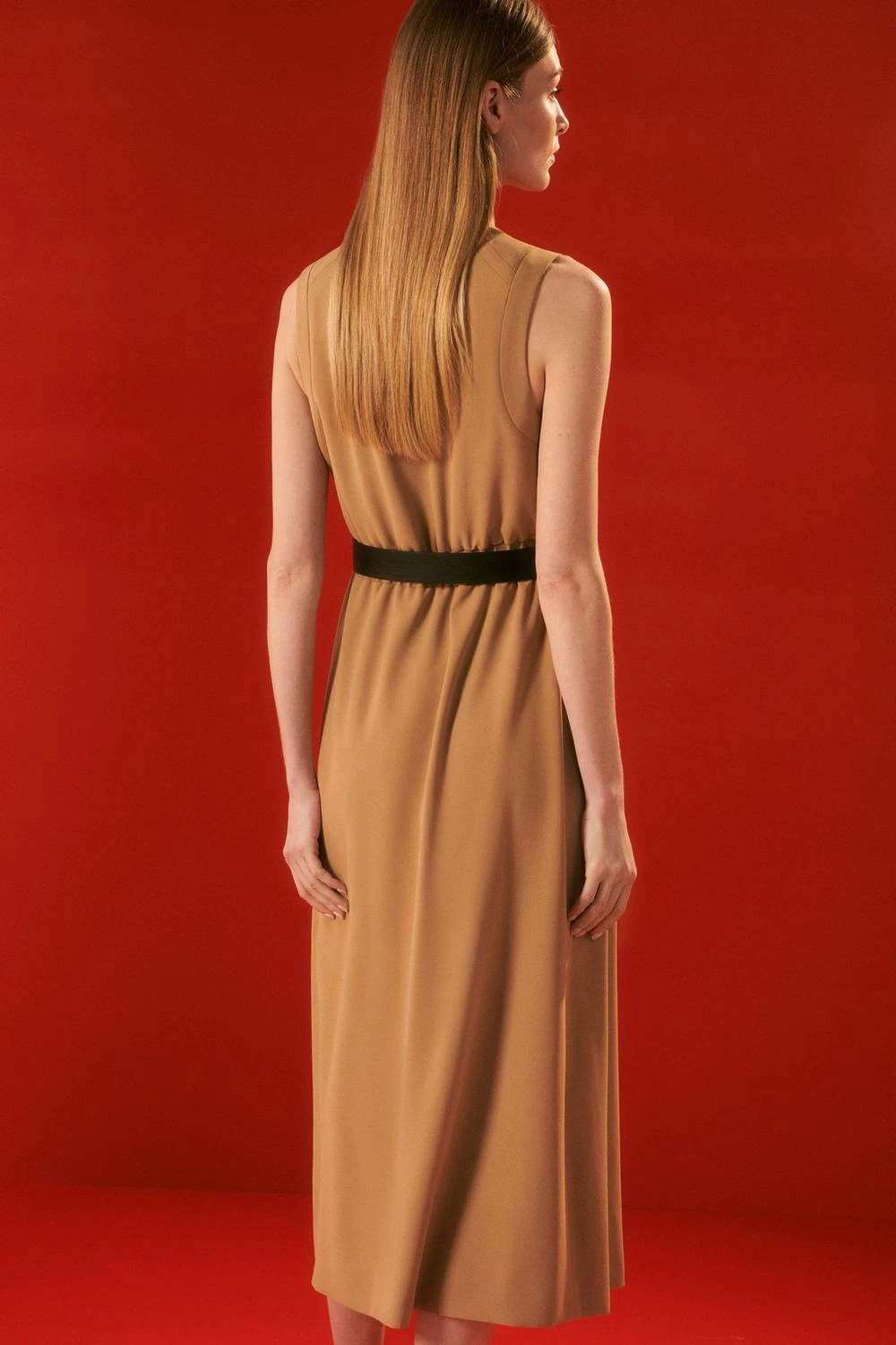 Karen Millen The Founder Tie Neck Woven Belted Midi Dress 5 Karen Millen The Founder Tie Neck Woven Belted Midi Dress - Image 3