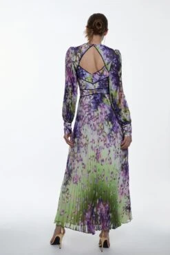 Karen Millen Cascading Floral Pleated Woven Maxi Dress -Clothing General Store cascading floral pleated woven maxi dress 4