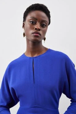 Karen Millen Premium Crepe Sleeved Midi Dress