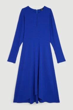 Karen Millen Premium Crepe Sleeved Midi Dress -Clothing General Store cobalt premium crepe sleeved midi dress 1 4
