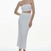 Karen Millen Knit Viscose Blend Top & Column Midaxi Skirt Set -Clothing General Store cream knit viscose blend top column midaxi skirt set