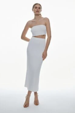 Karen Millen Knit Viscose Blend Top & Column Midaxi Skirt Set