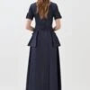 Karen Millen Lydia Millen Tailored Denim Utility Shirt Midi Dress -Clothing General Store denim blue lydia millen tailored denim utility shirt midi dress