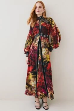 Karen Millen Exploded Floral Studded Lace Midi Dress -Clothing General Store exploded floral studded lace midi dress 2