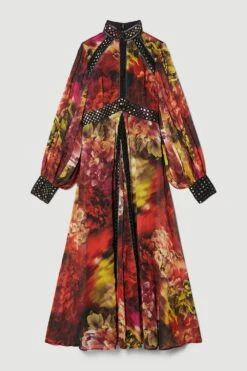 Karen Millen Exploded Floral Studded Lace Midi Dress -Clothing General Store exploded floral studded lace midi dress 3
