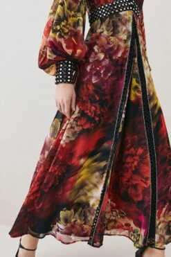 Karen Millen Exploded Floral Studded Lace Midi Dress -Clothing General Store exploded floral studded lace midi dress 4
