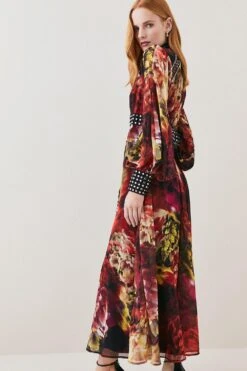 Karen Millen Exploded Floral Studded Lace Midi Dress -Clothing General Store exploded floral studded lace midi dress 5