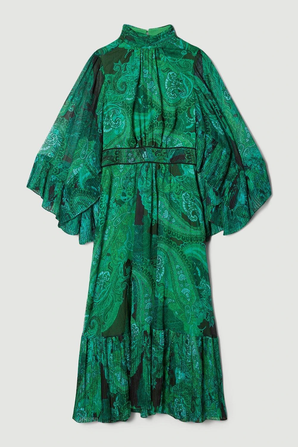 Karen Millen Drama Pleated Crinkle Paisley Woven Midi 5 Karen Millen Drama Pleated Crinkle Paisley Woven Midi - Image 3