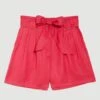 Karen Millen Premium Linen Viscose Woven Short -Clothing General Store hot pink premium linen viscose woven short