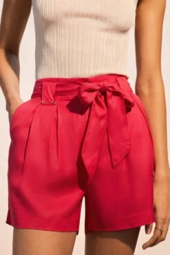 Karen Millen Premium Linen Viscose Woven Short -Clothing General Store hot pink premium linen viscose woven short 4