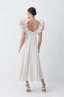 Karen Millen Lydia Millen Petite Taffeta Ruffle Woven Maxi Dress