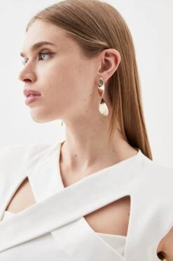 Karen Millen Ponte Cross Front Jersey Top -Clothing General Store ivory ponte cross front jersey top 4