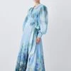 Karen Millen Lydia Millen Petite Silk Cotton Scenic Floral Maxi Dress