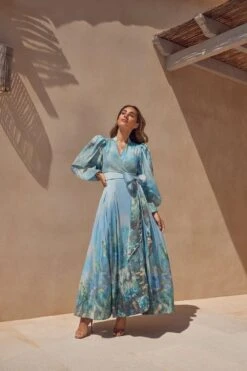 Karen Millen Lydia Millen Silk Cotton Scenic Floral Maxi Dress