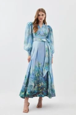 Karen Millen Lydia Millen Silk Cotton Scenic Floral Maxi Dress -Clothing General Store lydia millen silk cotton scenic floral maxi dress 6