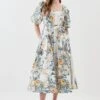 Karen Millen Lydia Millen Trailing Floral Cotton Sateen Midi Dress -Clothing General Store lydia millen trailing floral cotton sateen midi dress
