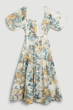 Karen Millen Lydia Millen Trailing Floral Cotton Sateen Midi Dress -Clothing General Store lydia millen trailing floral cotton sateen midi dress 2