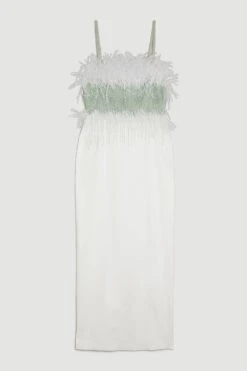 Karen Millen Embellished And Feather Woven Maxi Dress -Clothing General Store mint embellished and feather woven maxi dress 3