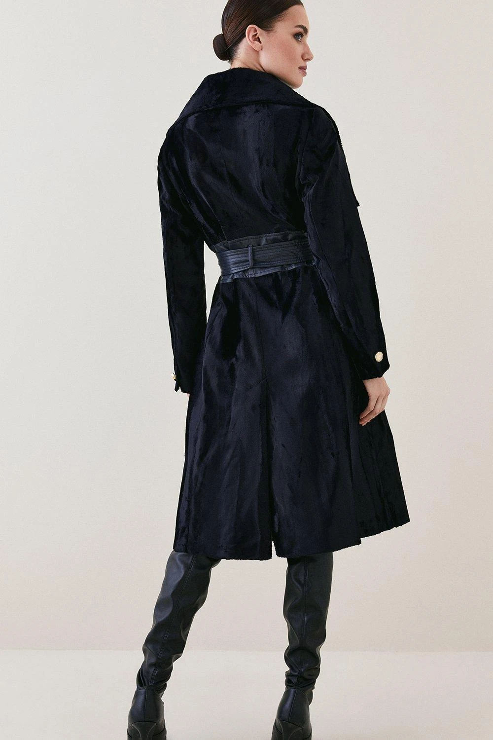 Karen Millen Petite Signature Ponyskin Belted Wrap Coat 7 Karen Millen Petite Signature Ponyskin Belted Wrap Coat - Image 5