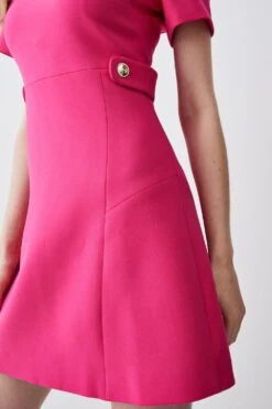 Karen Millen Compact Essential A Line Mini Dress -Clothing General Store pink compact essential a line mini dress 2