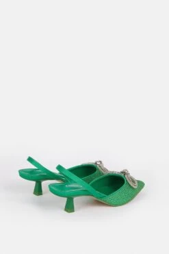 Karen Millen Embellished Bow Detail Low Heel -Clothing General Store pink embellished bow detail low heel 5