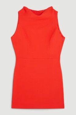 Karen Millen The Founder Compact Stretch Viscose Sequin Back Detail Mini Dress -Clothing General Store red the founder compact stretch viscose sequin back detail mini dress 5
