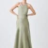 Karen Millen Petite Linen Viscose Halterneck Maxi Dress -Clothing General Store sage petite linen viscose halterneck maxi dress