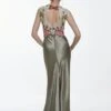 Karen Millen Tall Guipure Lace Satin Maxi Dress -Clothing General Store sage tall guipure lace satin maxi dress